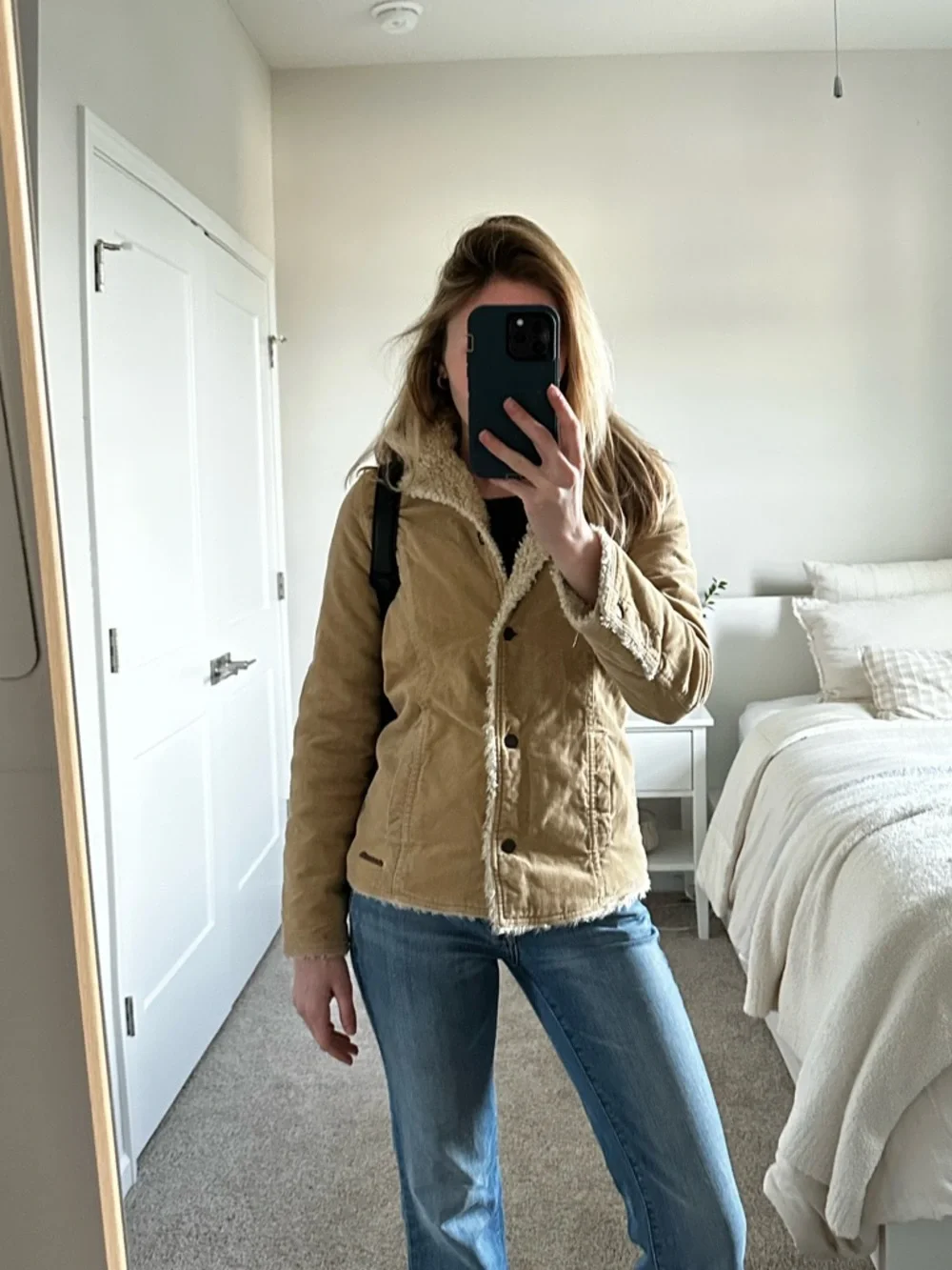 Y2K Abercrombie & Fitch Girls XL Button Down Faux Fur Jacket, (Fits like an XS) - Picture 8 of 8